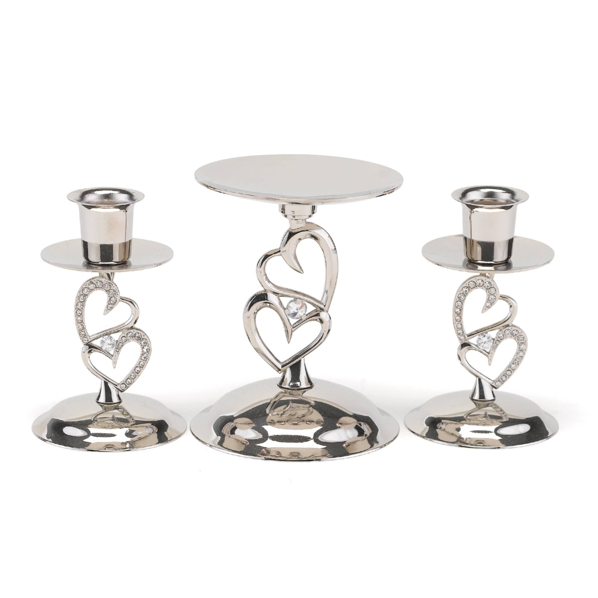Hortense B. Hewitt Co. Sparkling Love Candle Stand Set